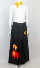 Vintage 70s Elephant Applique Maxi Skirt
